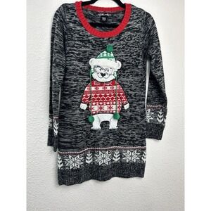 United States Sweaters Womens Size S Christmas sweater Sequin Bear Pom Pom Snow